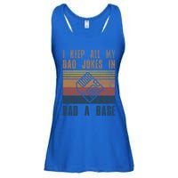 I Keep All My Dad Jokes In A Dadgiftagiftbase Vintage Fathers Day Gift Ladies Essential Flowy Tank