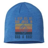 I Keep All My Dad Jokes In A Dadgiftagiftbase Vintage Fathers Day Gift Sustainable Beanie