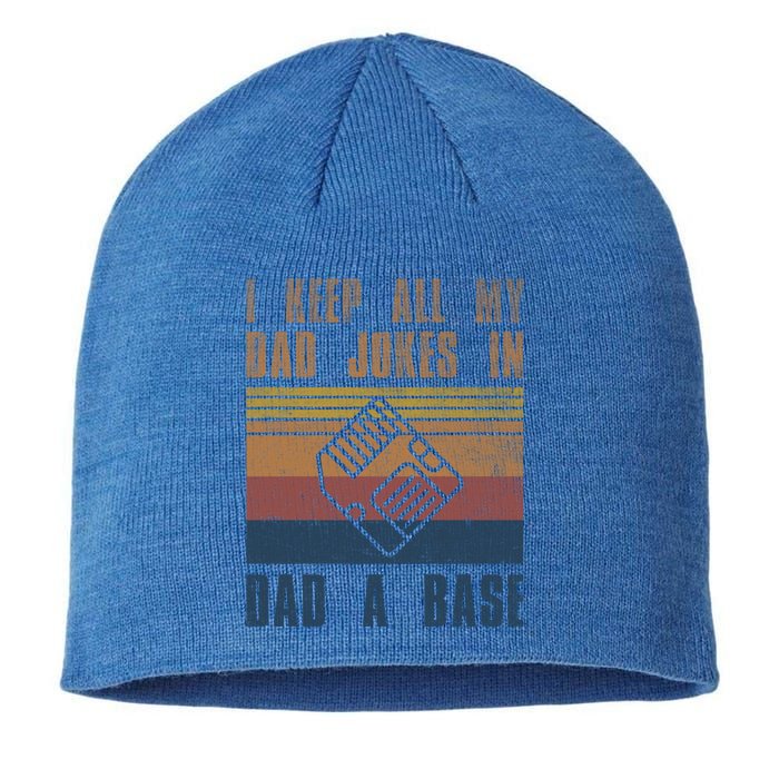 I Keep All My Dad Jokes In A Dadgiftagiftbase Vintage Fathers Day Gift Sustainable Beanie