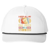 I Keep All My Dad Jokes In A DadABase Vintage Fathers Day Snapback Five-Panel Rope Hat