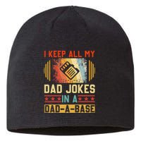 I Keep All My Dad Jokes In A DadABase Vintage Fathers Day Sustainable Beanie