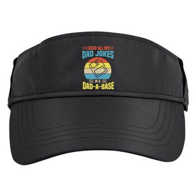 I Keep All My Dad Jokes In A Dadmeaningful Giftameaningful Giftbase Vintage Fath Adult Drive Performance Visor