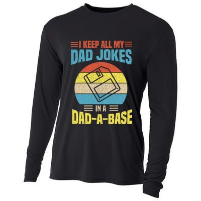 I Keep All My Dad Jokes In A Dadmeaningful Giftameaningful Giftbase Vintage Fath Cooling Performance Long Sleeve Crew