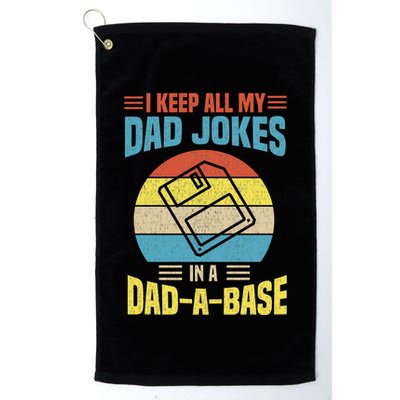 I Keep All My Dad Jokes In A Dadmeaningful Giftameaningful Giftbase Vintage Fath Golf Towel