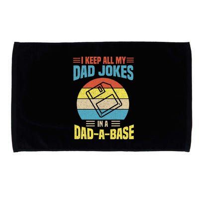 I Keep All My Dad Jokes In A Dadmeaningful Giftameaningful Giftbase Vintage Fath Microfiber Hand Towel