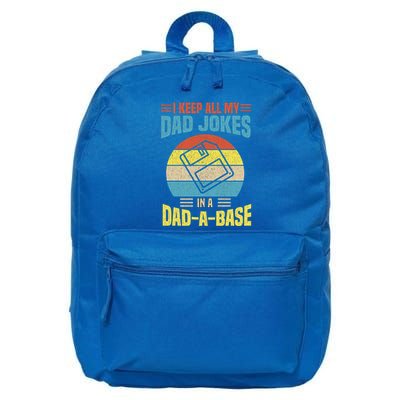 I Keep All My Dad Jokes In A Dadmeaningful Giftameaningful Giftbase Vintage Fath 16 in Basic Backpack