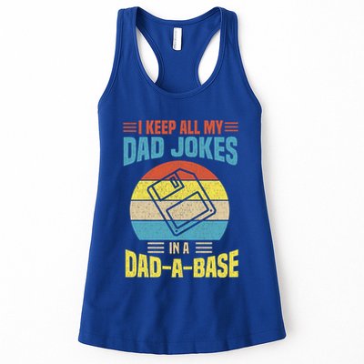 I Keep All My Dad Jokes In A Dadmeaningful Giftameaningful Giftbase Vintage Fath Womens Tank Top