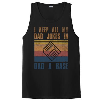 I Keep All My Dad Jokes In A Dadgiftagiftbase Vintage Fathers Day Cool Gift PosiCharge Competitor Tank