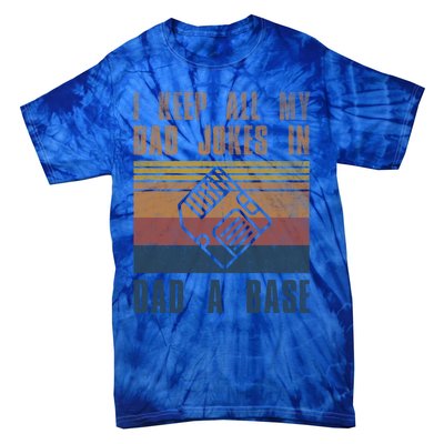 I Keep All My Dad Jokes In A Dadgiftagiftbase Vintage Fathers Day Cool Gift Tie-Dye T-Shirt