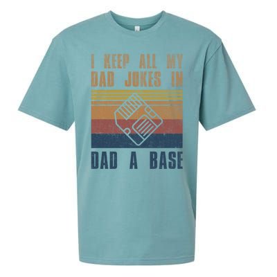 I Keep All My Dad Jokes In A Dadgiftagiftbase Vintage Fathers Day Cool Gift Sueded Cloud Jersey T-Shirt