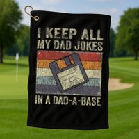 I Keep All My Dad Jokes In A Dad A Base Vintage Father Dad Golf Towel