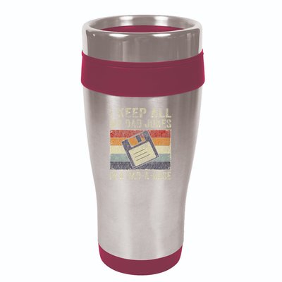 I Keep All My Dad Jokes In A Dad A Base Vintage Father Dad 16oz Travel Tumbler