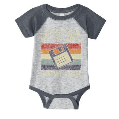 I Keep All My Dad Jokes In A Dad A Base Vintage Father Dad Infant Baby Jersey Bodysuit