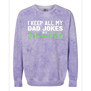 I Keep All My Dad Jokes In A Dad A Base Dad Sarcastic Funny Colorblast Crewneck Sweatshirt