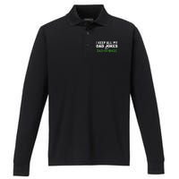 I Keep All My Dad Jokes In A Dad A Base Dad Sarcastic Funny Performance Long Sleeve Polo