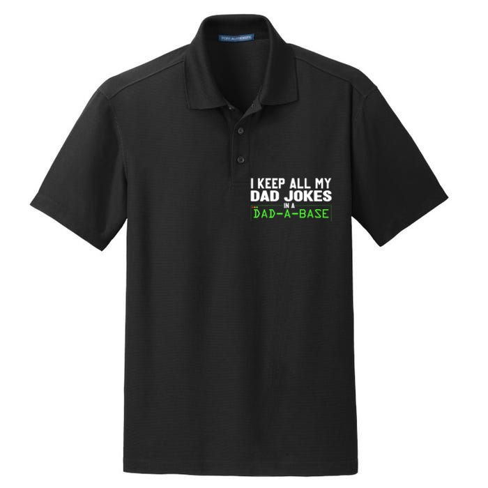 I Keep All My Dad Jokes In A Dad A Base Dad Sarcastic Funny Dry Zone Grid Polo