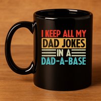 I Keep All My Dad Jokes In A Dad A Base 11oz C Handle Ceramic Mug