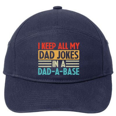 I Keep All My Dad Jokes In A Dad A Base 7-Panel Snapback Hat