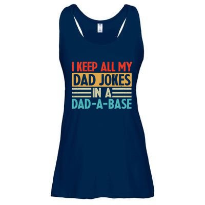 I Keep All My Dad Jokes In A Dad A Base Ladies Essential Flowy Tank