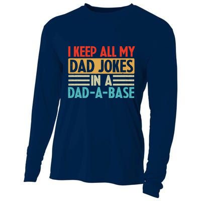 I Keep All My Dad Jokes In A Dad A Base Cooling Performance Long Sleeve Crew