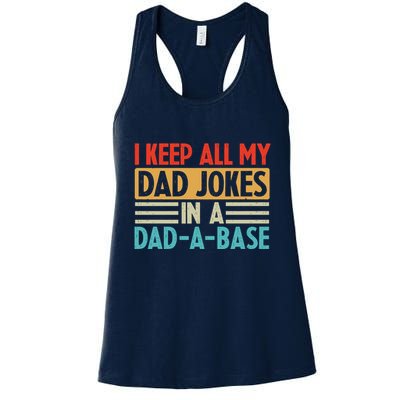 I Keep All My Dad Jokes In A Dad A Base Womens Tank Top