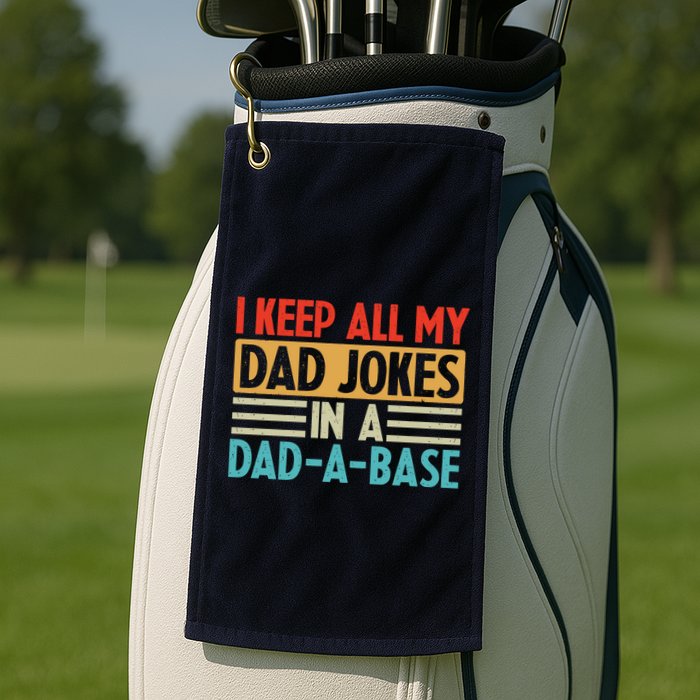 I Keep All My Dad Jokes In A Dad A Base Golf Towel