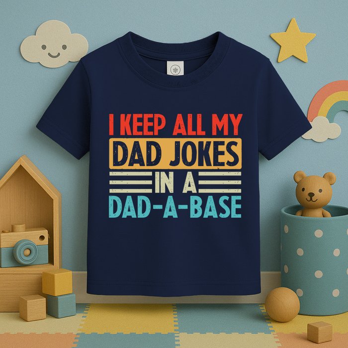 I Keep All My Dad Jokes In A Dad A Base Toddler T-Shirt