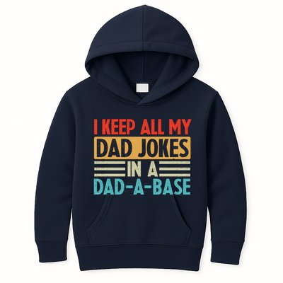 I Keep All My Dad Jokes In A Dad A Base Kids Hoodie