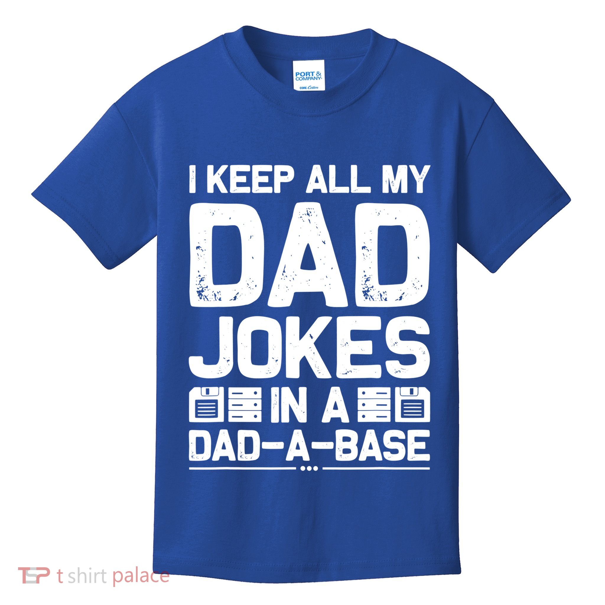I Keep All My Dad Jokes In A Dadmeaningful Giftameaningful Giftbase Vintage Fath Kids T-Shirt