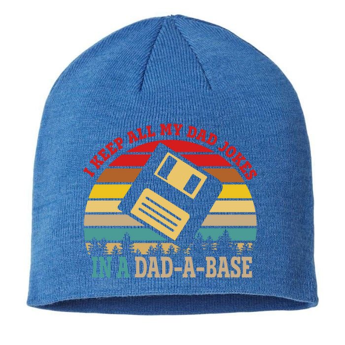 I Keep All My Dad Jokes In A Dadgiftagiftbase Vintage Fathers Day Gift Sustainable Beanie