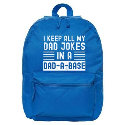I Keep All My Dad Jokes In A Dadgiftagiftbase Gift 16 in Basic Backpack