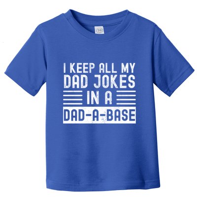 I Keep All My Dad Jokes In A Dadgiftagiftbase Gift Toddler T-Shirt