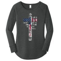 I Kneel At The Cross And Stand At The Flag Men Women Women's Perfect Tri Tunic Long Sleeve Shirt