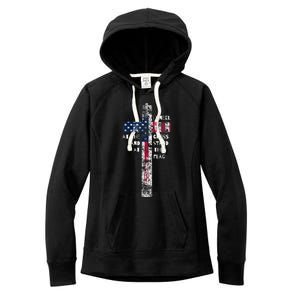 I Kneel At The Cross And Stand At The Flag Men Women Women's Fleece Hoodie