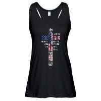 I Kneel At The Cross And Stand At The Flag Men Women Ladies Essential Flowy Tank