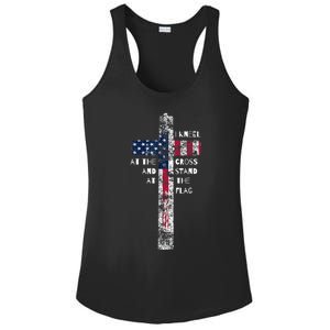 I Kneel At The Cross And Stand At The Flag Men Women Ladies PosiCharge Competitor Racerback Tank