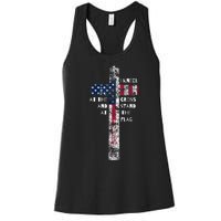 I Kneel At The Cross And Stand At The Flag Men Women Women's Racerback Tank