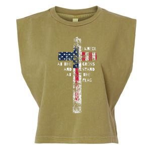 I Kneel At The Cross And Stand At The Flag Men Women Garment-Dyed Women's Muscle Tee