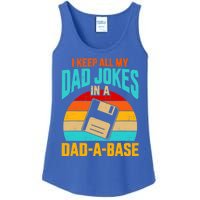 I Keep All My Dad Jokes In A Dadgiftagiftbase Vintage Fathers Day Meaningful Gif Ladies Essential Tank