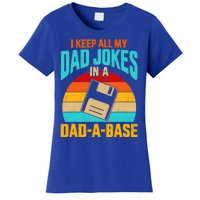 I Keep All My Dad Jokes In A Dadgiftagiftbase Vintage Fathers Day Meaningful Gif Women's T-Shirt