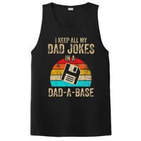 I Keep All My Dad Jokes In A DadABase Vintage Fathers Day PosiCharge Competitor Tank