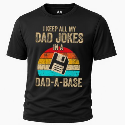 I Keep All My Dad Jokes In A Dadabase Vintage Fathers Day Performance Shirt