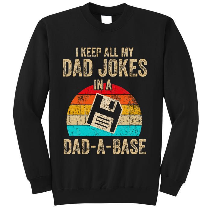 I Keep All My Dad Jokes In A Dadabase Vintage Fathers Day Sweatshirt