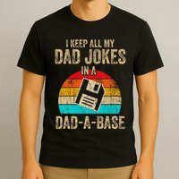 I Keep All My Dad Jokes In A Dadabase Vintage Fathers Day T-Shirt