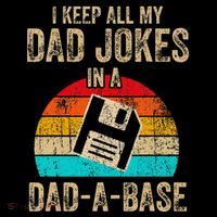 I Keep All My Dad Jokes In A Dadabase Vintage Fathers Day Tall T-Shirt
