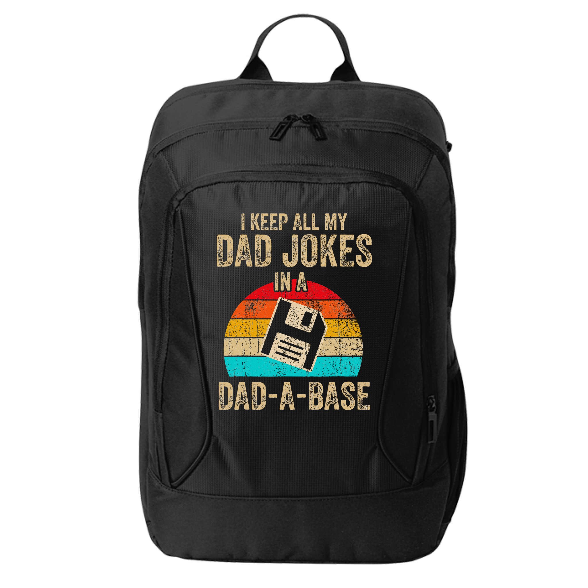 I Keep All My Dad Jokes In A Dadabase Vintage Fathers Day City Backpack