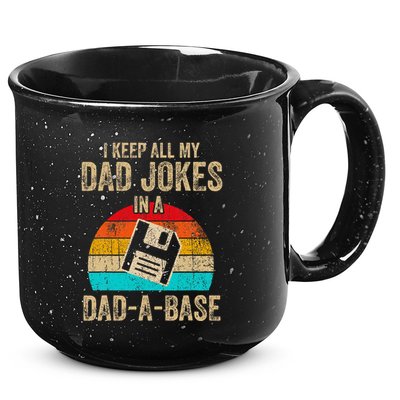 I Keep All My Dad Jokes In A Dadabase Vintage Fathers Day 15oz Campfire Ceramic Mug