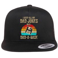 I Keep All My Dad Jokes In A Dadabase Vintage Fathers Day Flatbill Hat