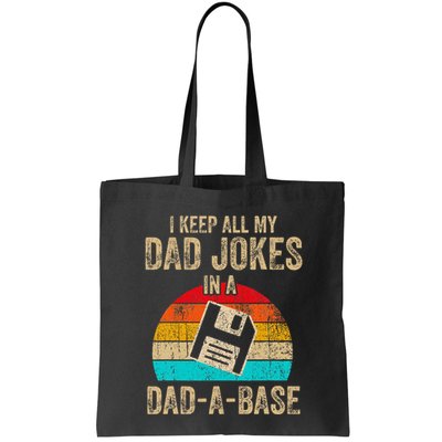 I Keep All My Dad Jokes In A Dadabase Vintage Fathers Day Bag