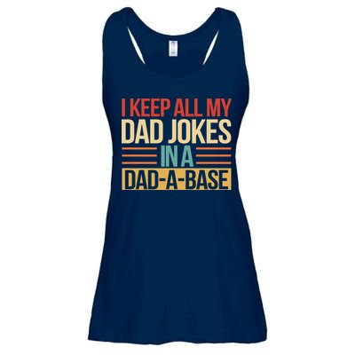 I Keep All My Dad Jokes In A Dad A Base Ladies Essential Flowy Tank